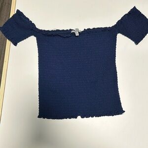 Navy blue cinched top